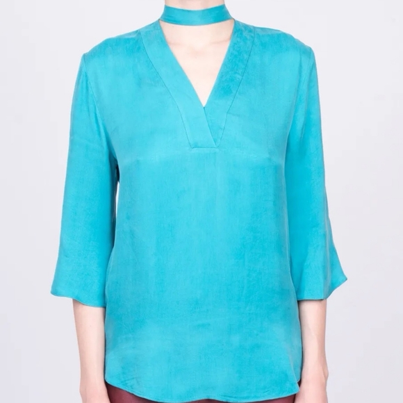 Sandro V neck bow tie blouse - Picture 1 of 7